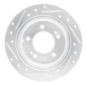 Hyundai Tucson Brake Rotor (1) - Rear Right - R1 Concepts - Drilled & Slotted - Silver - `01-`10